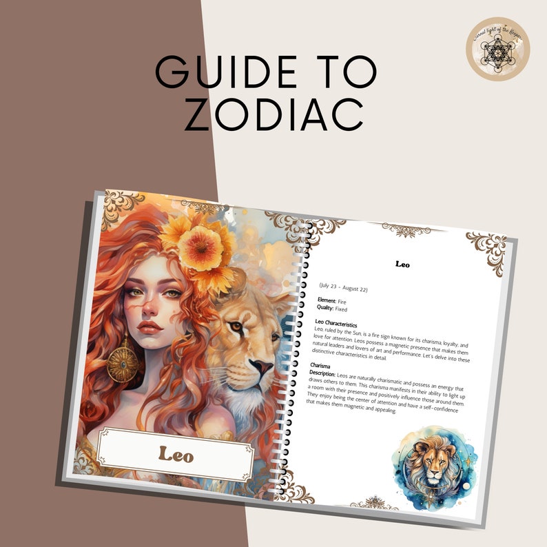 Leo Zodiac Sign Astrology Guide, Comprehensive Horoscope Book (digital ...