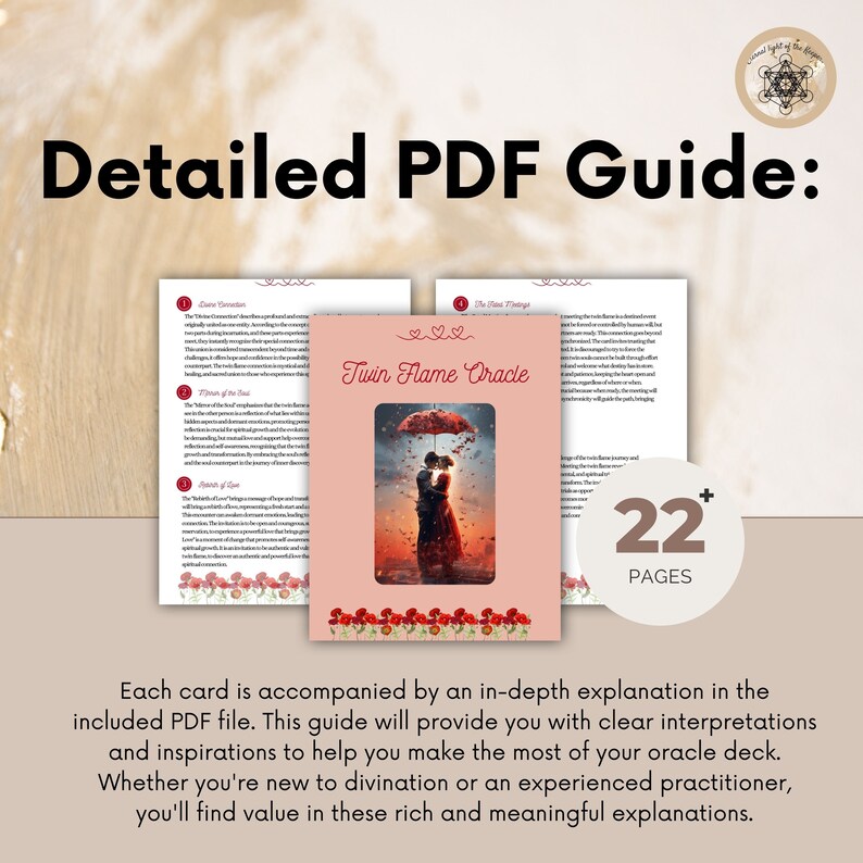 Twin Flame Oracle Cards, Printable Deck + PDF Guide. - Etsy