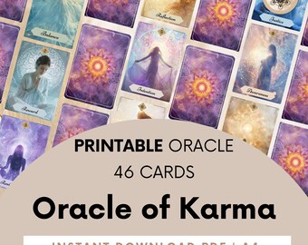 Mazzo di carte dell'Oracolo del Karma, Lettura Karmica (Carte dell'Oracolo stampabili e guida)