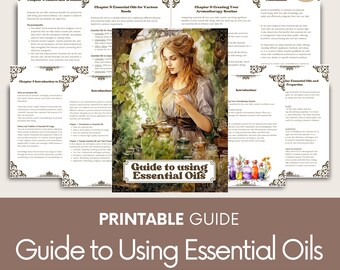 Essential Oils Guide, Aromatherapy Uses, Printable Grimoire (A4 PDF)