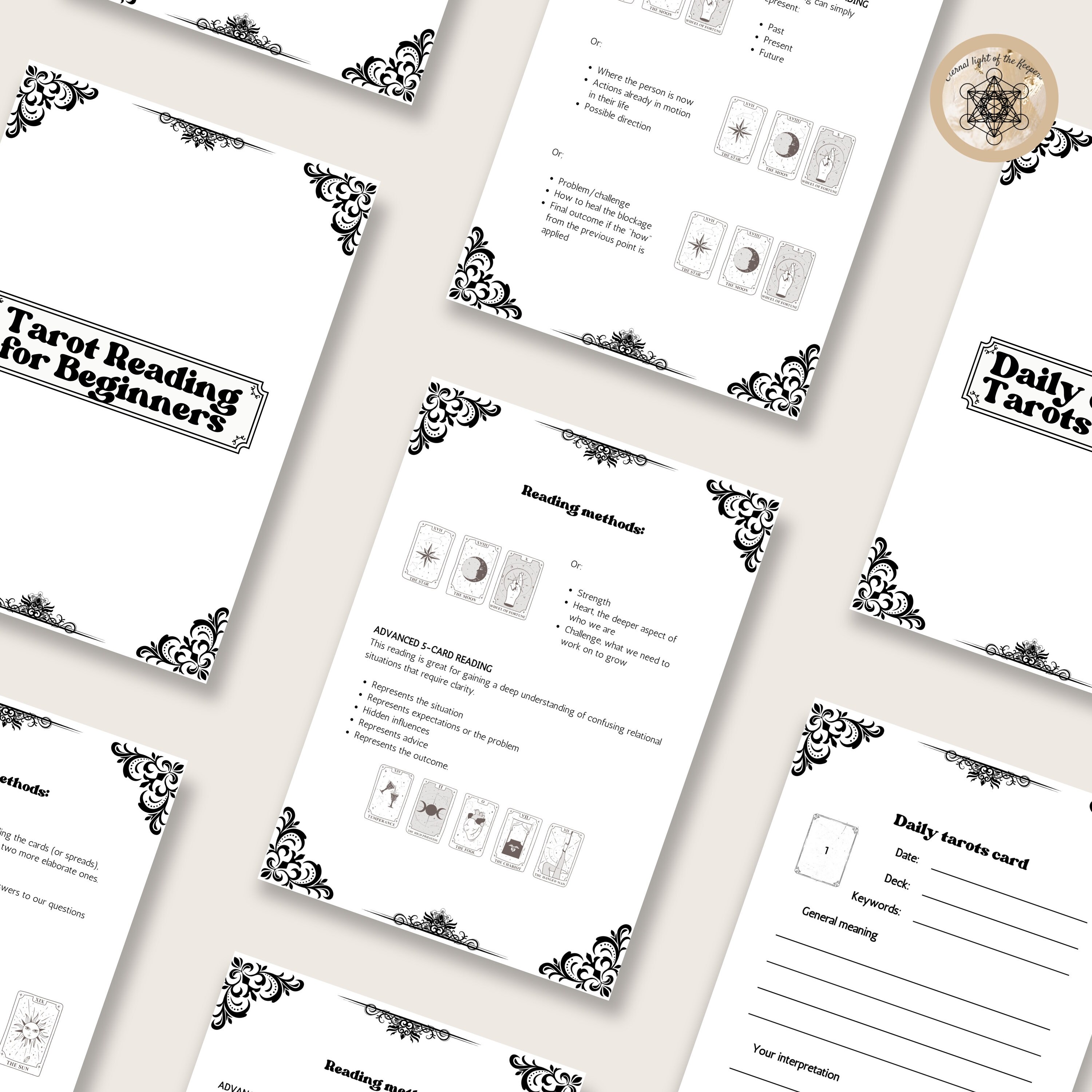 Printable Basic Tarots Schemes Comprehensive Guidebook Schemes for Card ...