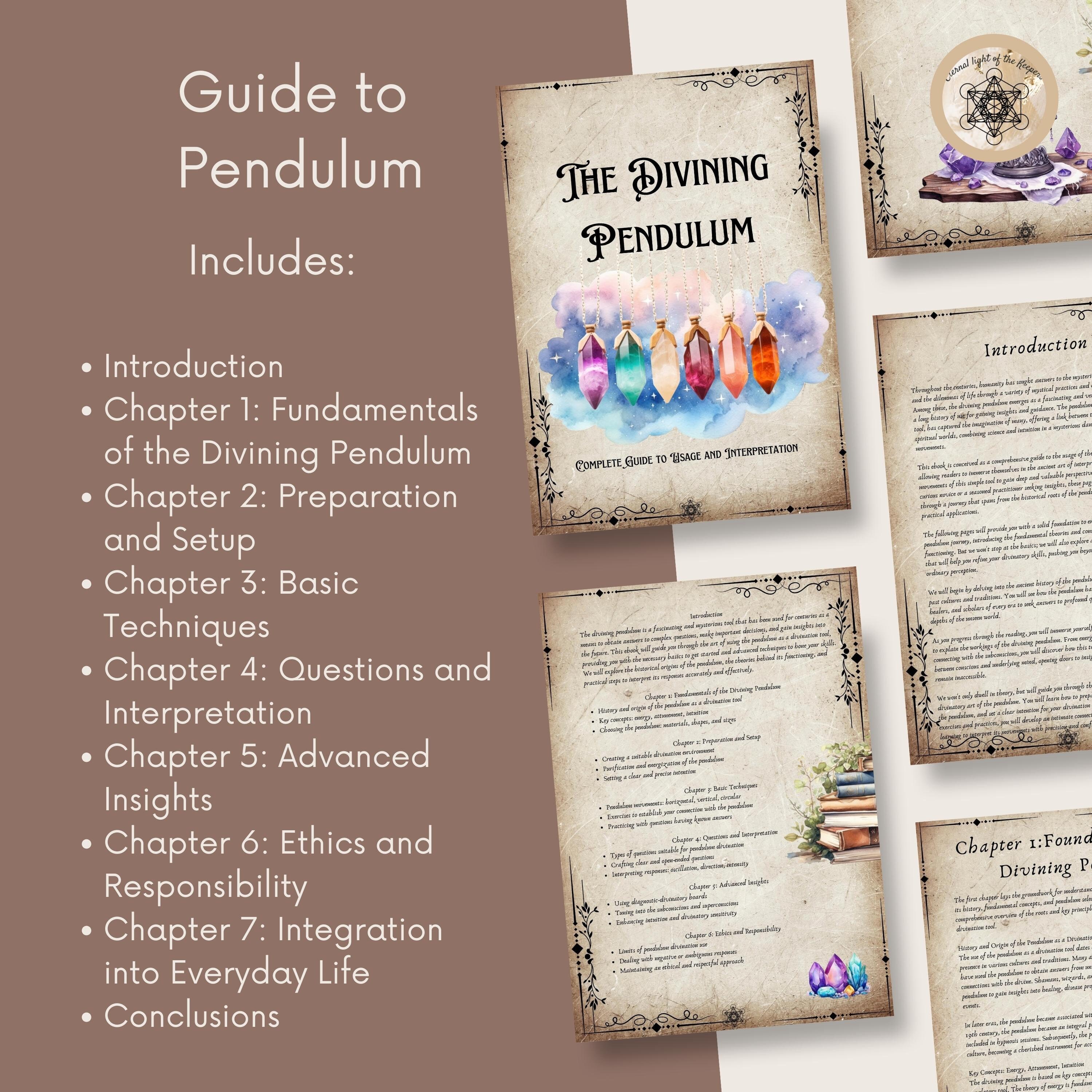 Printable Pendulum Guide, Divination Charts, Grimoire Pages (PDF ...