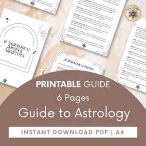Guia de astrologia para impressão - Manual detalhado de astrologia em PDF e diário para iniciantes, guia definitivo para astrologia.