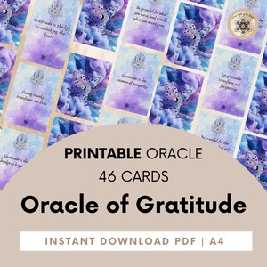The Gratitude Oracle, Printable Gratitude Cards, Digital Oracle of Gratitude, Mindfulness Cards, Manifest Cards.