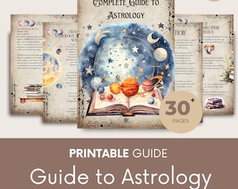 Guía de astrología imprimible: cuaderno de trabajo y diario para principiantes (PDF).