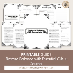 Natural Remedies with Essential Oils + Journal, Essential Oil Blends, Holistic Healing, Herbal Treatment, Natural Health Solutions.
