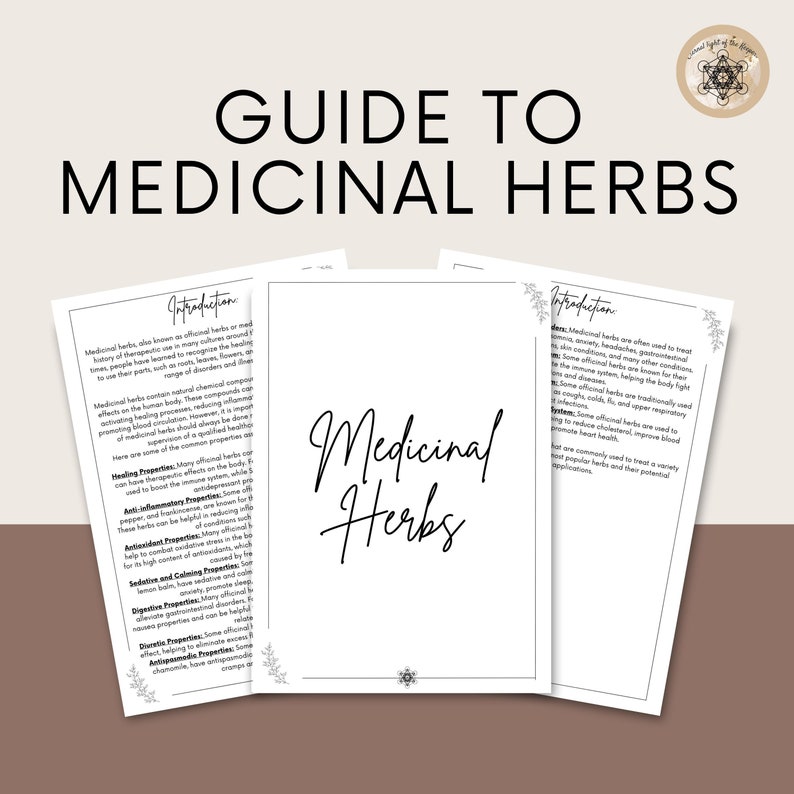 Printable Herbal Medicine Guide: A4 PDF on Medicinal Herbs, Herbal ...