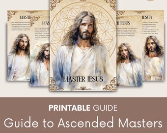 May include: Printable guide to ascended masters with illustrations of Jesus, Master Jesus, and Master. The guide is a downloadable PDF in A4 format.
