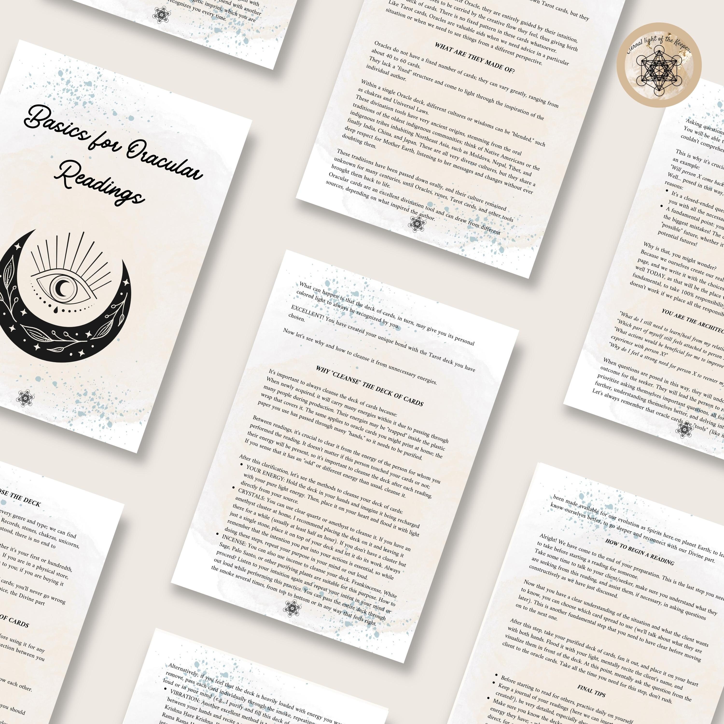 Printable Oracle Guide Comprehensive Guidebook for Card Readings, Ideal ...