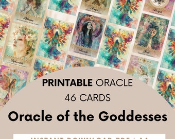 Goddess Oracle Card Deck, Divine Feminine Energy (Printable)