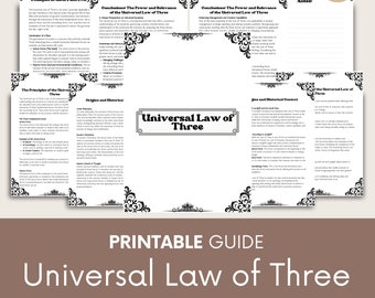 Universal Law of Three Guide - Printable Grimoire Pages (Digital Download)
