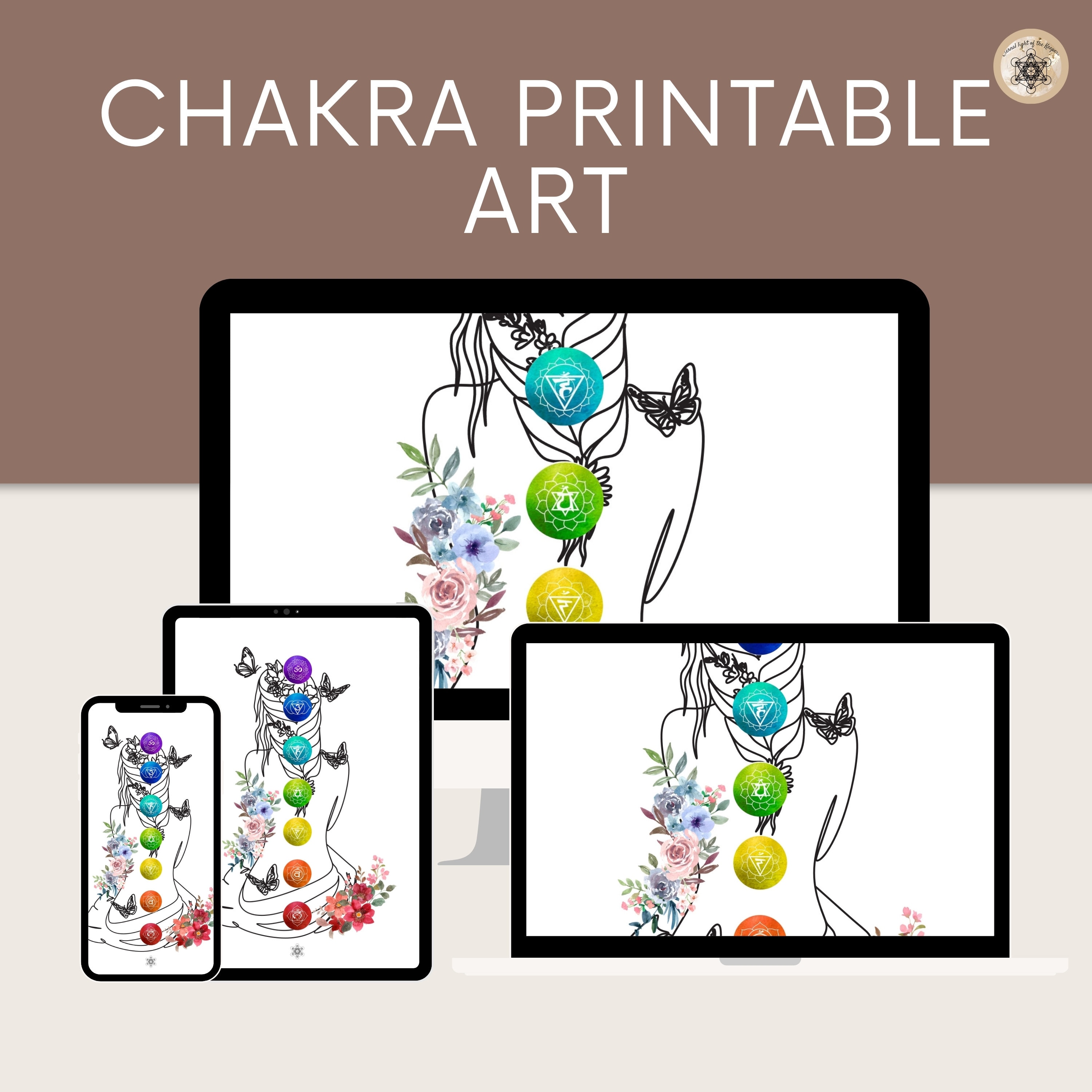 Printable Chakra Poster, 7 Chakras Yoga Artwork, Meditation & Energy ...
