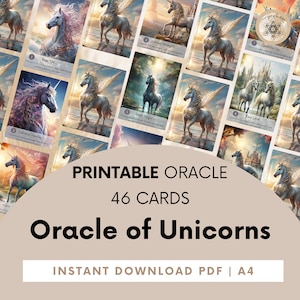 Die Einhörner Guidance Orakel Karten, druckbares Einhörner Orakel Deck, Orakel Karten + PDF Anleitung, Digitales Liebe Orakel Karten Deck.
