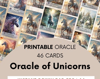 Cartas del Oráculo de la Guía del Unicornio, Baraja Mística (Guía en PDF).