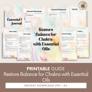 Chakra Essential Oil Remedies Guide, Holistic Healing Journal (PDF Digital Download)