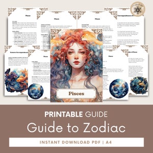 Guia de astrologia do signo do zodíaco de Peixes, livro abrangente de horóscopo, aprenda insights de astrologia, guia astrológico.