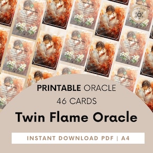 Les cartes Oracle Twin Flame, Deck Oracle Twin Flame imprimable, Cartes Oracle + Guide PDF, Oracle Digital Twin Flame, Messages Twin Flame.
