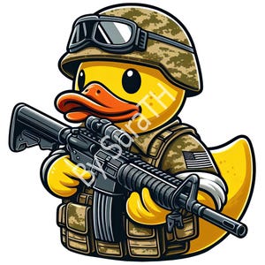 Rubber Duck Soldier Army Military PNG, Funny Bath Duck, Rubber Duck Clipart, Digital Download, Printable, Sublimation