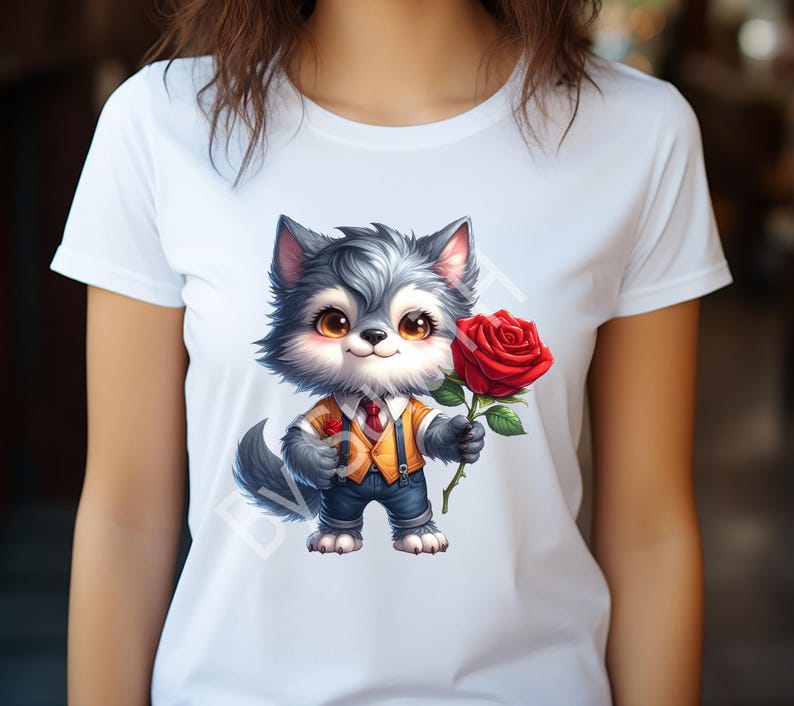 Cute Baby Werewolf Rose Clipart, Cute Werewolf PNG, Werewolf Halloween ...