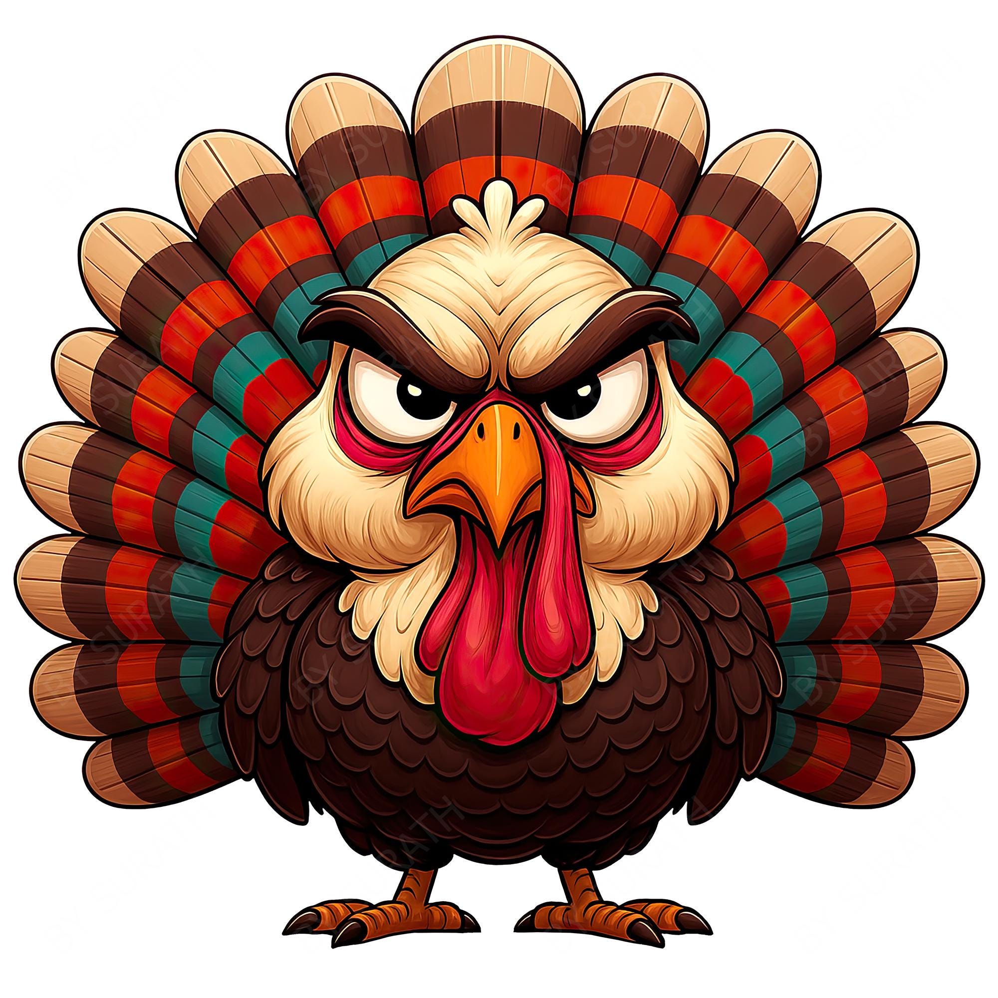 Grumpy Turkey PNG, Funny Turkey Thanksgiving Clipart, Digital Download ...