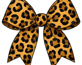Leopard Coquette Bow PNG, Cheetah Bow Clipart, Digital Download, Sublimation, Printable