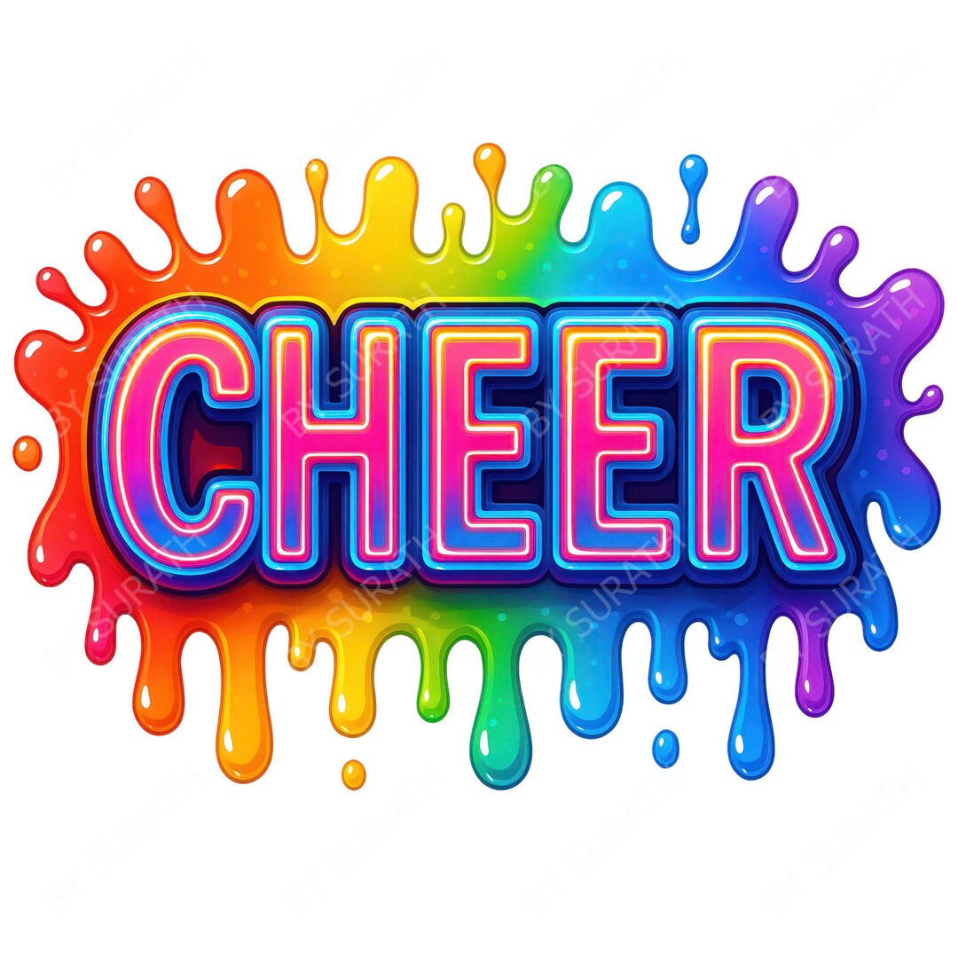 Colorful Cheer PNG, Cheer Clipart, Digital Download, Sublimation ...