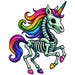 Skeleton Unicorn PNG, Rainbow Unicorn Halloween Clipart, Digital ...
