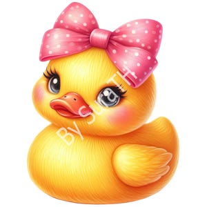 Gummi Anka Rosa Rosett PNG, Rolig Anka Clipart, Digital Nedladdning, Sublimering, Utskrivbar