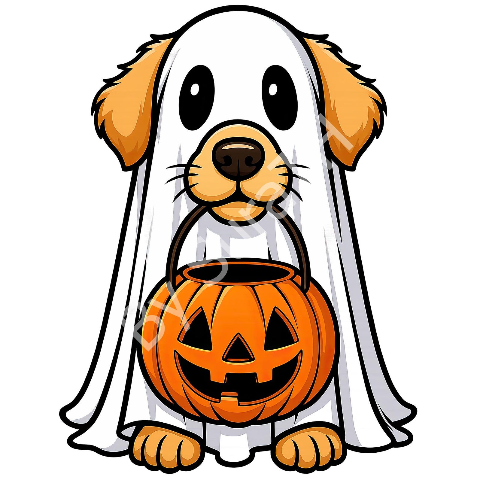 Golden Retriever Dog Ghost PNG: Halloween Printable (digital Download ...