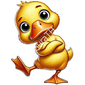 Funny Duckie PNG, Cute Duckie Clipart, Yellow Duck Digital Download, Printable, Sublimation