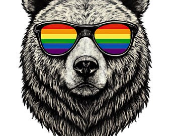 Gay Bear PNG, drapeau arc-en-ciel LGBTQ, mois de la fierté, téléchargement numérique, sublimation, imprimable