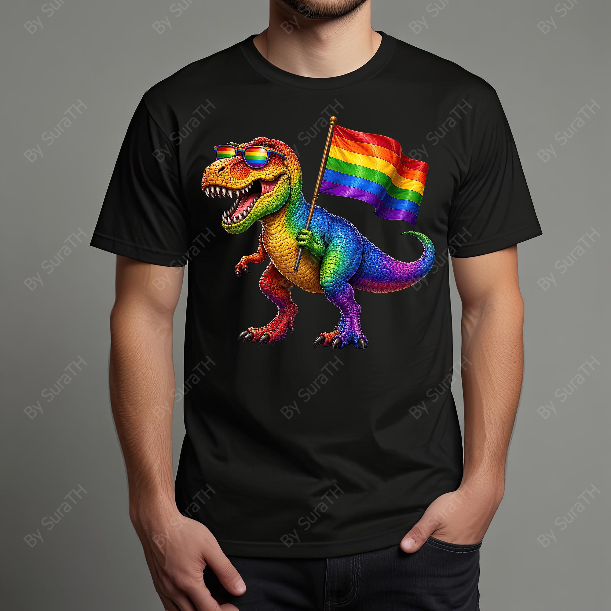 Gay T-rex PNG, LGBTQ Dinosaur Clipart, Pride Month, Digital Download ...