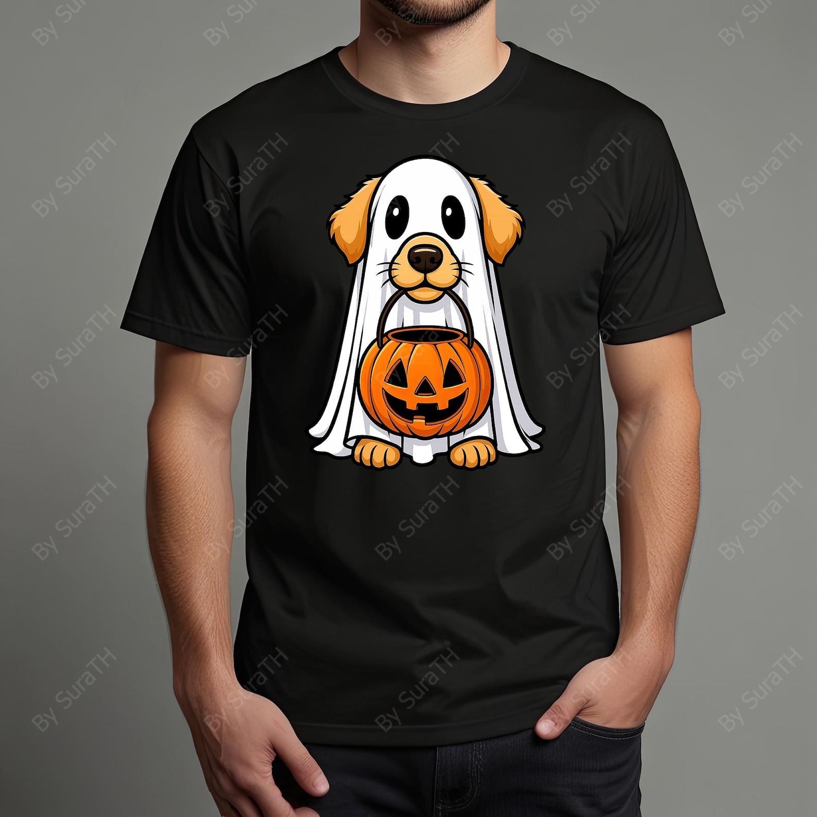 Golden Retriever Dog Ghost PNG: Halloween Printable (digital Download ...