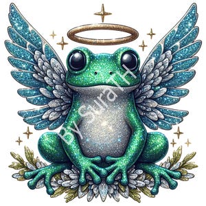 Frog Angel PNG, Funny Frog Clipart, Cute Frog PNG, Frog Heaven, Frog Angel Digital Download, Frog Printable, Cute Frog Sublimation
