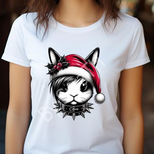 Emo Rabbit Christmas PNG, Punk Rabbit Clipart, Emo Bunny Digital ...