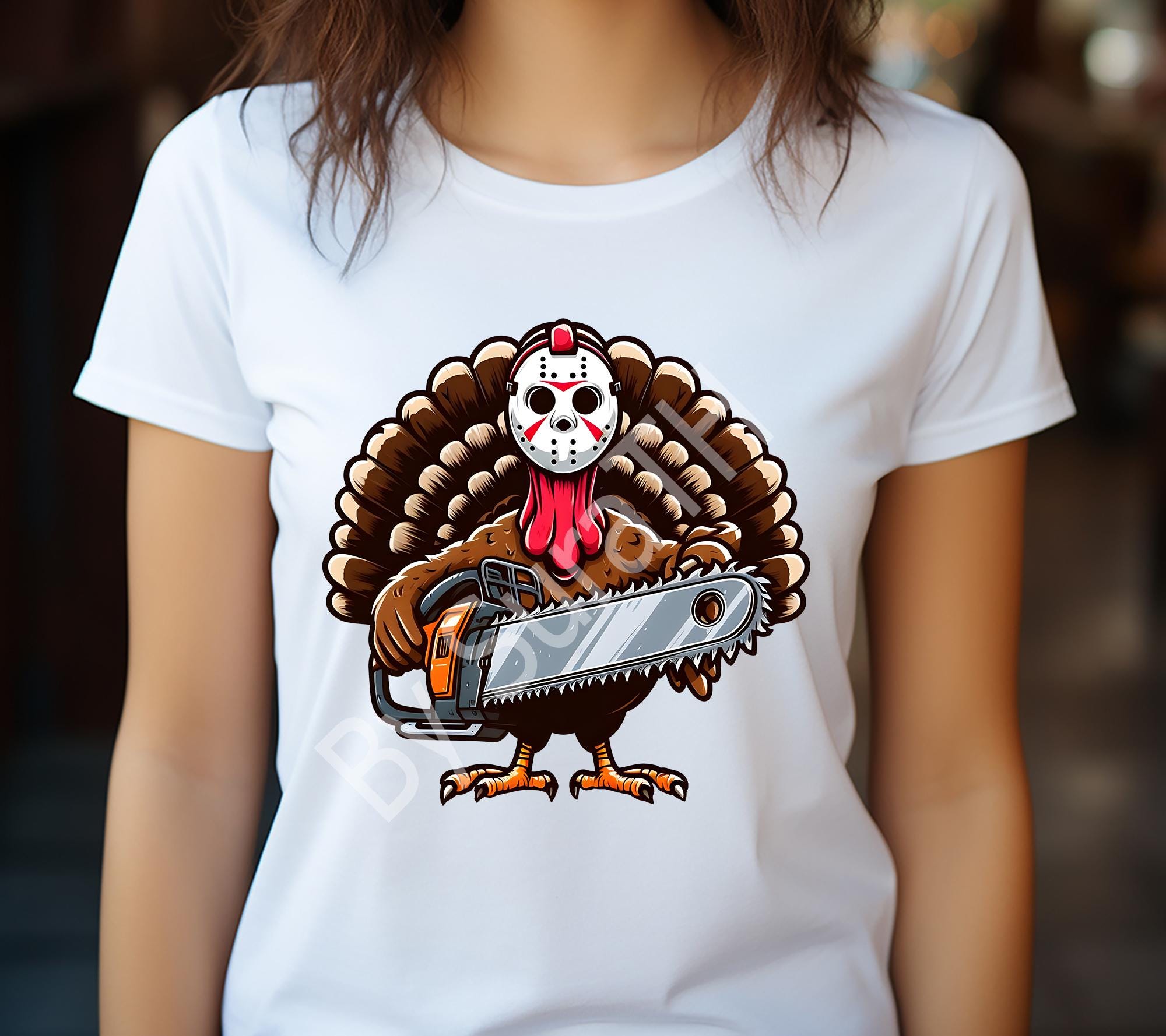 Scary Thanksgiving Turkey PNG, Funny Turkey Clipart, Chainsaw, Horror ...