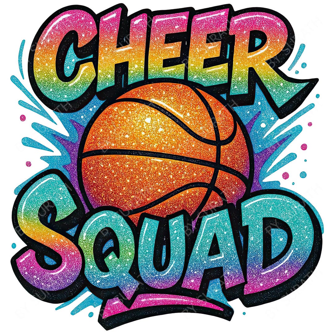 Cheer Basketball Colorful PNG, Digital Download, Sublimation, Printable ...