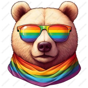 LGBT Rainbow Bear PNG: Gay Pride Clipart (Digital Download)