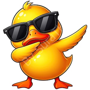 Rolig Dabbing Duck PNG Clipart, Gul Ankunge (Digital Nedladdning)