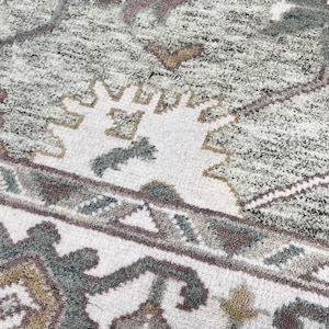 Handmade Wool Area Rug, 8x10 Floral Motif Hand-Knotted Rug, Traditional Persian Design, Living Room Decor Oushak Rug
