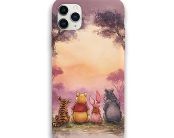 Winnie the Pooh Tigger Piglet Eeyore Sunset Phone Case,Winnie the Pooh Friendship Phone Case, Gift For Cartoon Lovers  TD-0211-VSBW