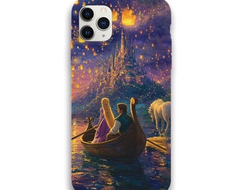 Rapunzel and Flynn Rider Tangled Theme Phone Case, Romantic Tangled Inspired, Gift For Cartoon Lovers TD-0211-EEEL