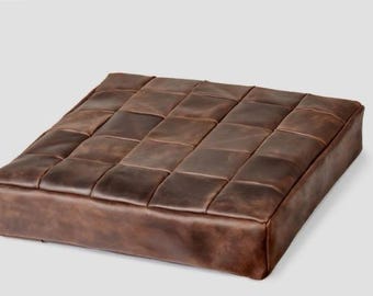 Cojín de cuero para silla, cojín de silla personalizado, cojín de asiento para sillón de 16 x 16 pulgadas, cojín de asiento para piso, cojín de repuesto para banco