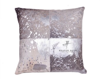 Luxury Cushion Cover in Silver Grey Abstract - Foil Print Cushion Chic Bedroom Decorative Pillow - New Home Sofa & bed Metallic Throw Pillow