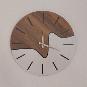 Modern Wooden Wall Clock 2-Colors, Modern Wall Decor Arts, For Home and Gift, Wooden Wall Clock, Wooden Wall Art, Wall Clock, Wall Decor