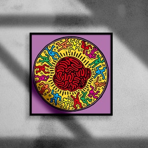 Keith Haring Art , Radiant Baby, Exhibition Poster, Pop Art Print, Keith Haring Heart, Contemporary Art Prints, Graffiti Art
