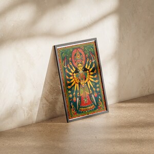 Indian folk art with our stunning Madhubani Poster. This exquisite piece of art, originating from the Mithila region of Bihar, captures the intricate patterns and vibrant colors characteristic of Madhubani painting