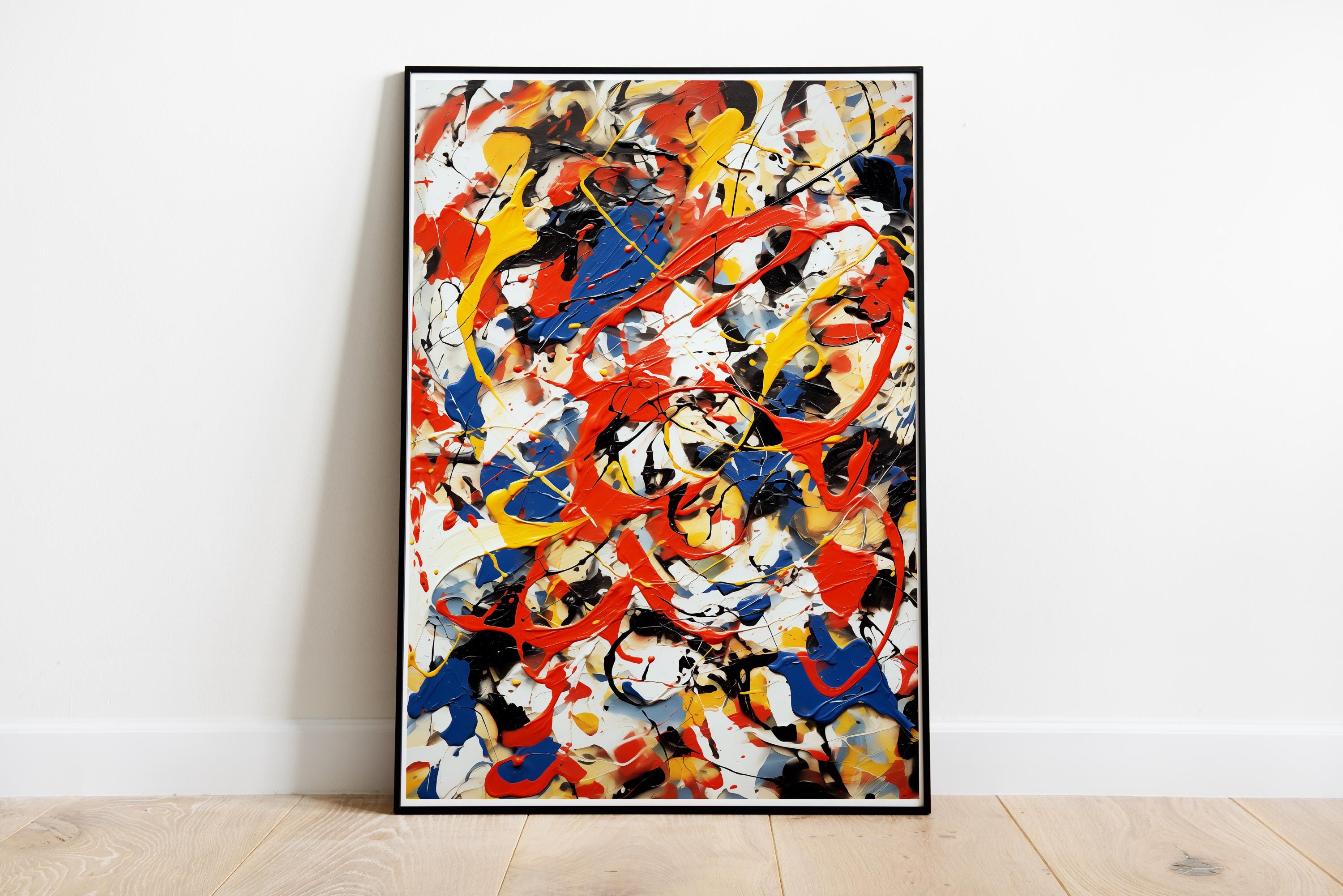 Jackson Pollock Drip Art Poster, Abstract Expressionism, Colorful