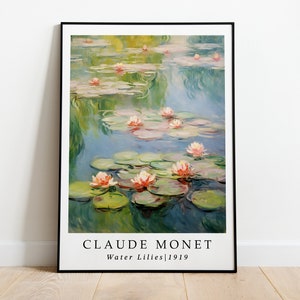 Claude Monet Water Lily Painting, impressionism Art, Monet Exhibition Poster, Monet Water Lilies, Landscape Print, Monet Poster