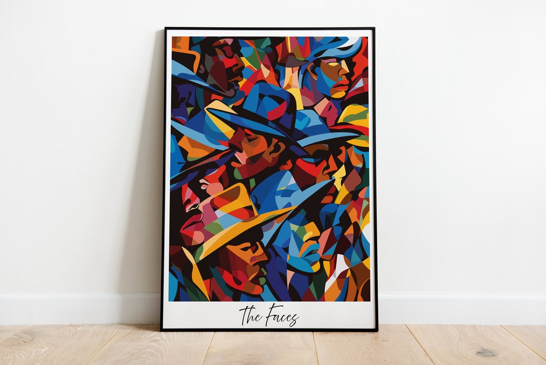 Hombres afroamericanos en un cartel de estilo abstracto, Jacob